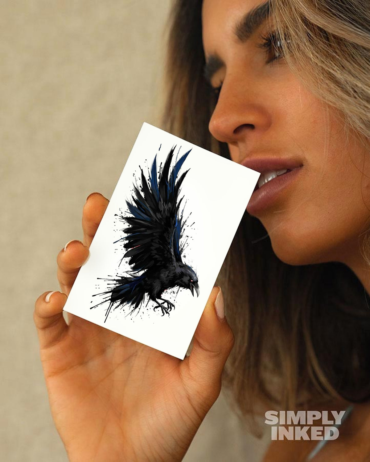 Blackout Crow Tattoo