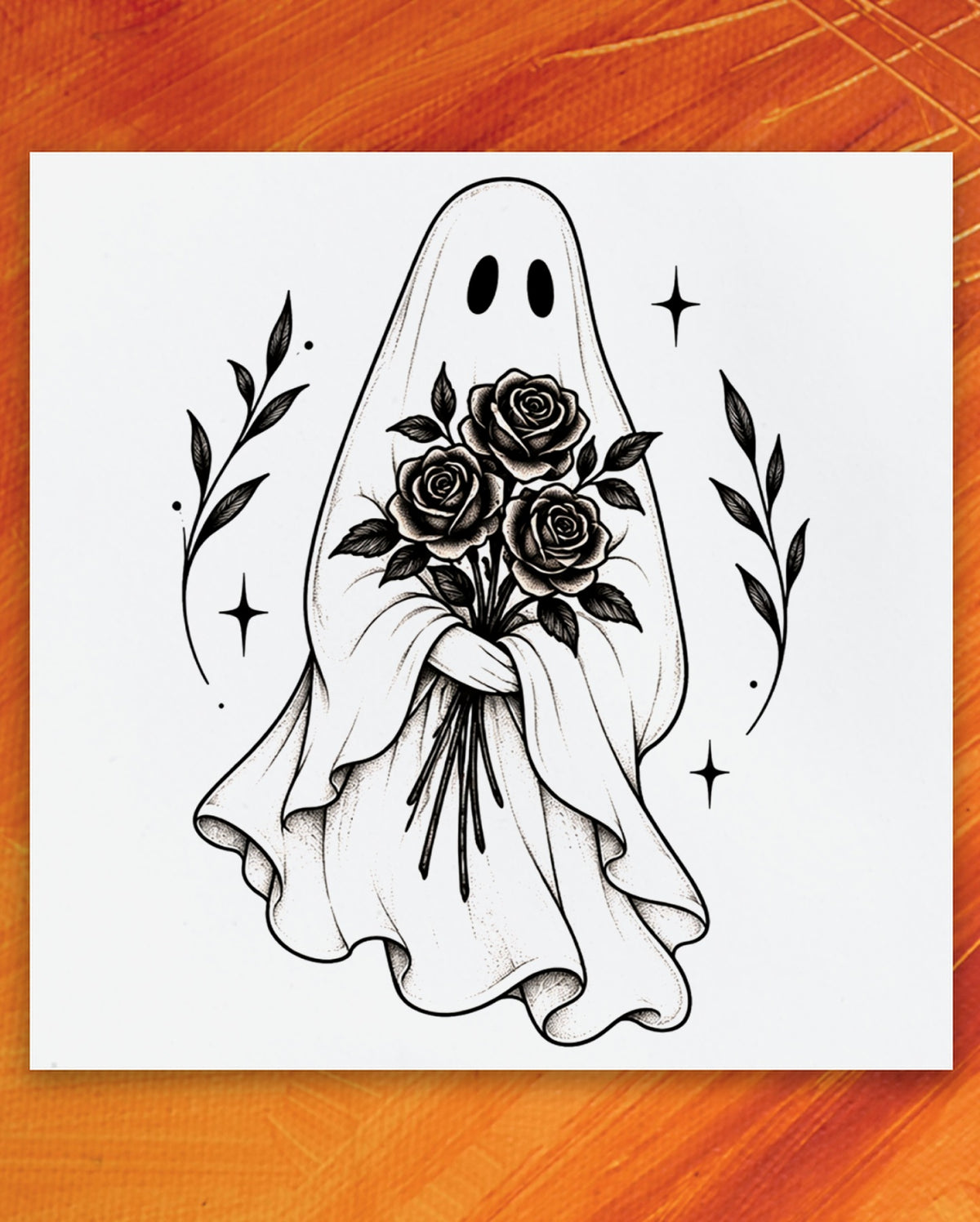 Ghost in Bloom Tattoo