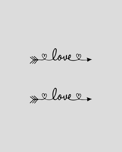 NEW Love Arrow Tattoo - Semi Permanent