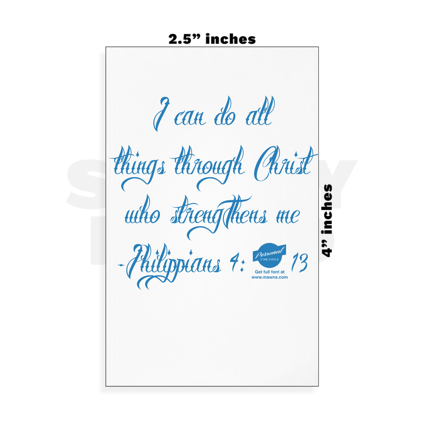 Custom Small - 2.5in x 4in