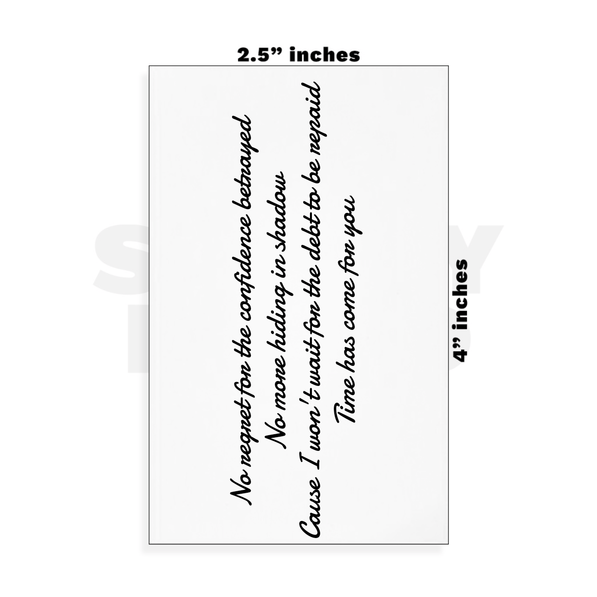 Custom Small - 2.5in x 4in