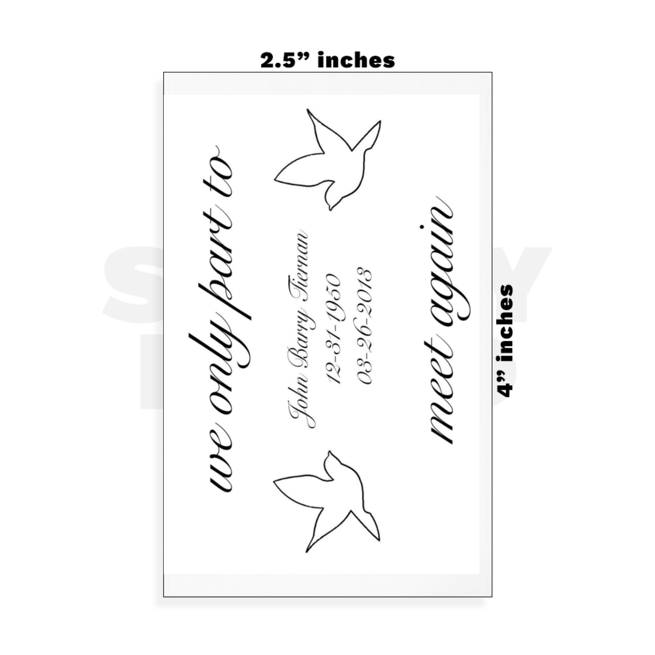 Custom Small - 2.5in x 4in