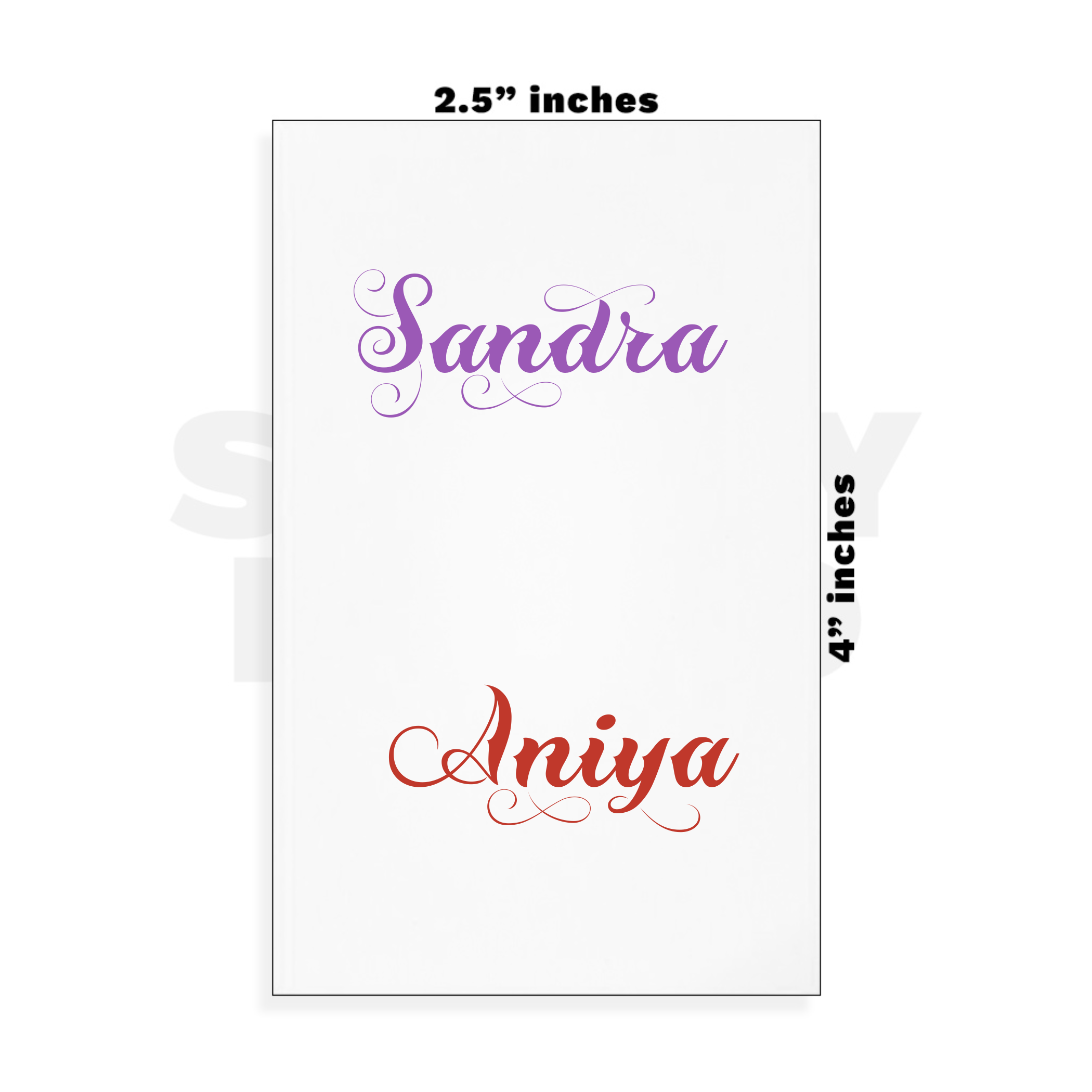 Custom Small - 2.5in x 4in