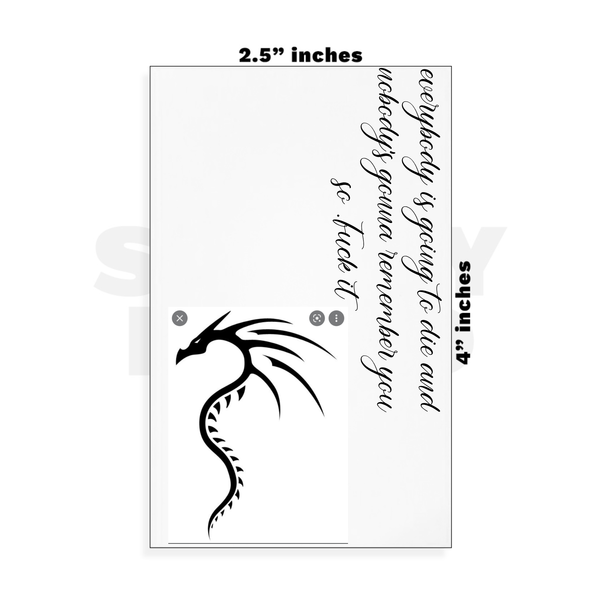 Custom Small - 2.5in x 4in