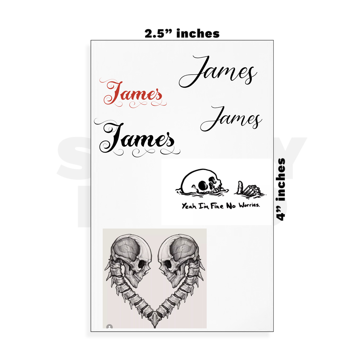 Custom Small - 2.5in x 4in