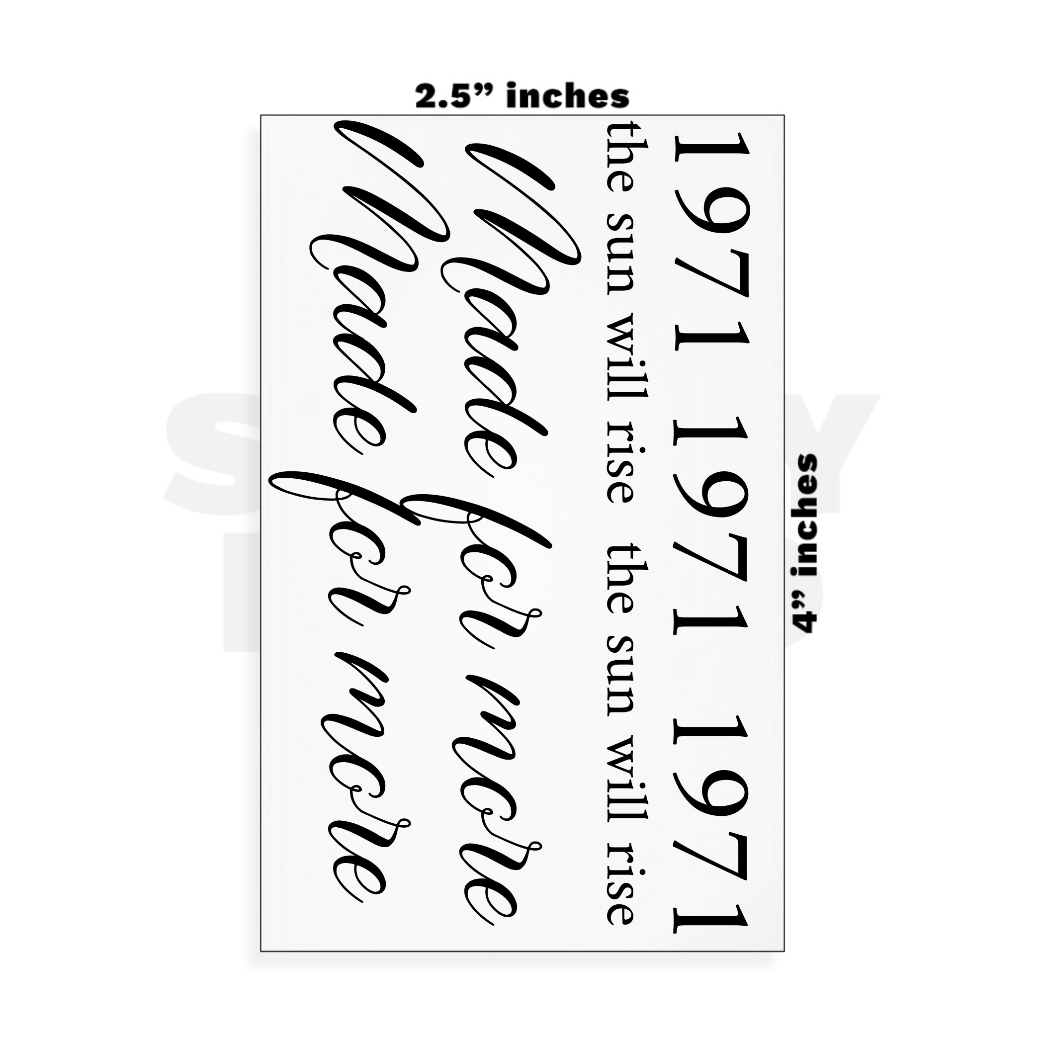 Custom Small - 2.5in x 4in