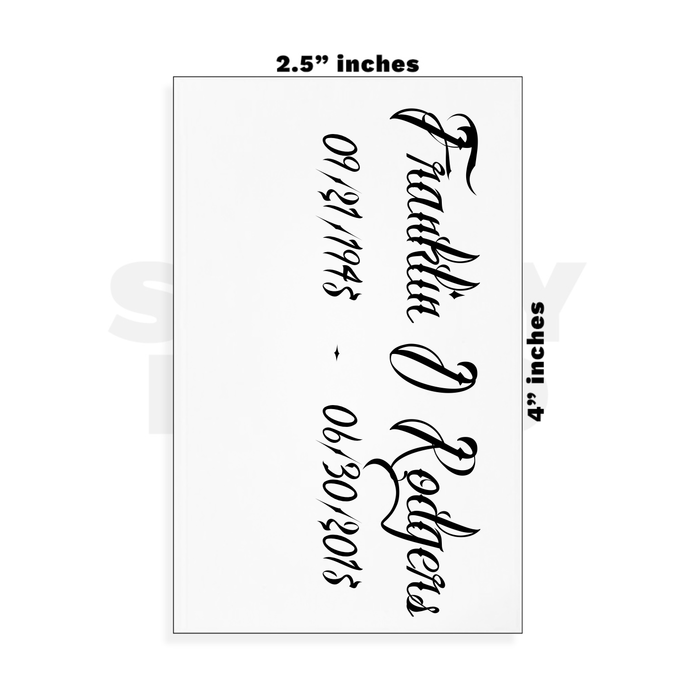 Custom Small - 2.5in x 4in