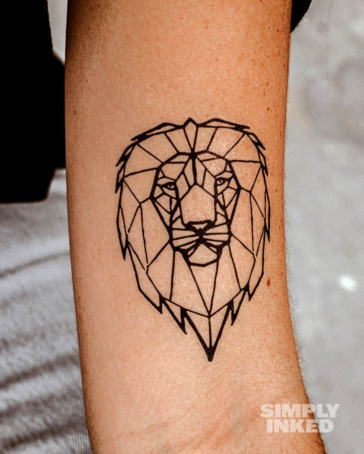 Geometric Lion Tattoo