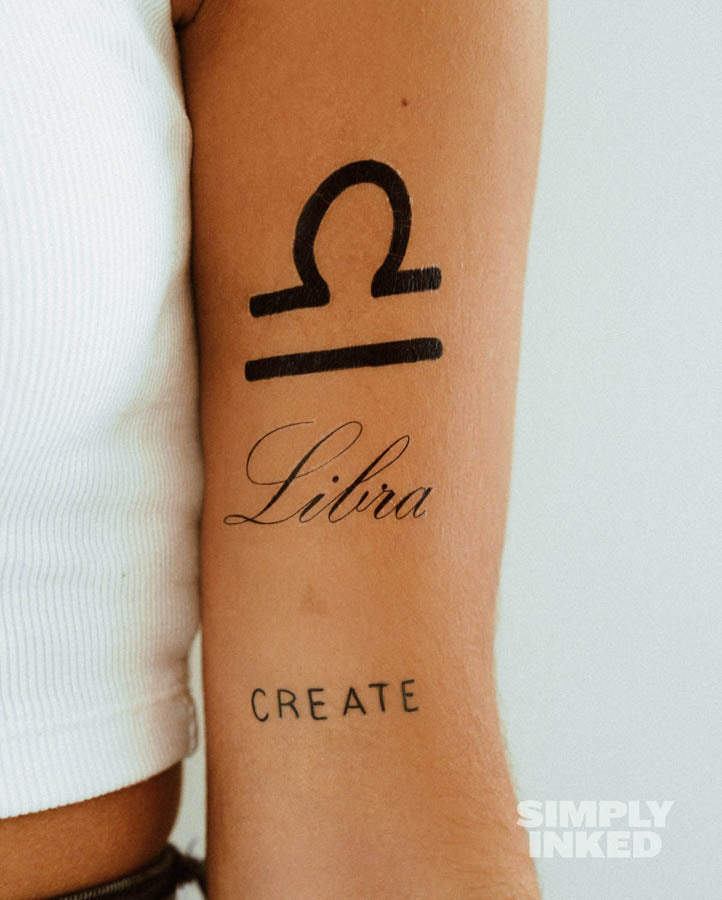 Libra Astrology Tattoo - Semi Permanent