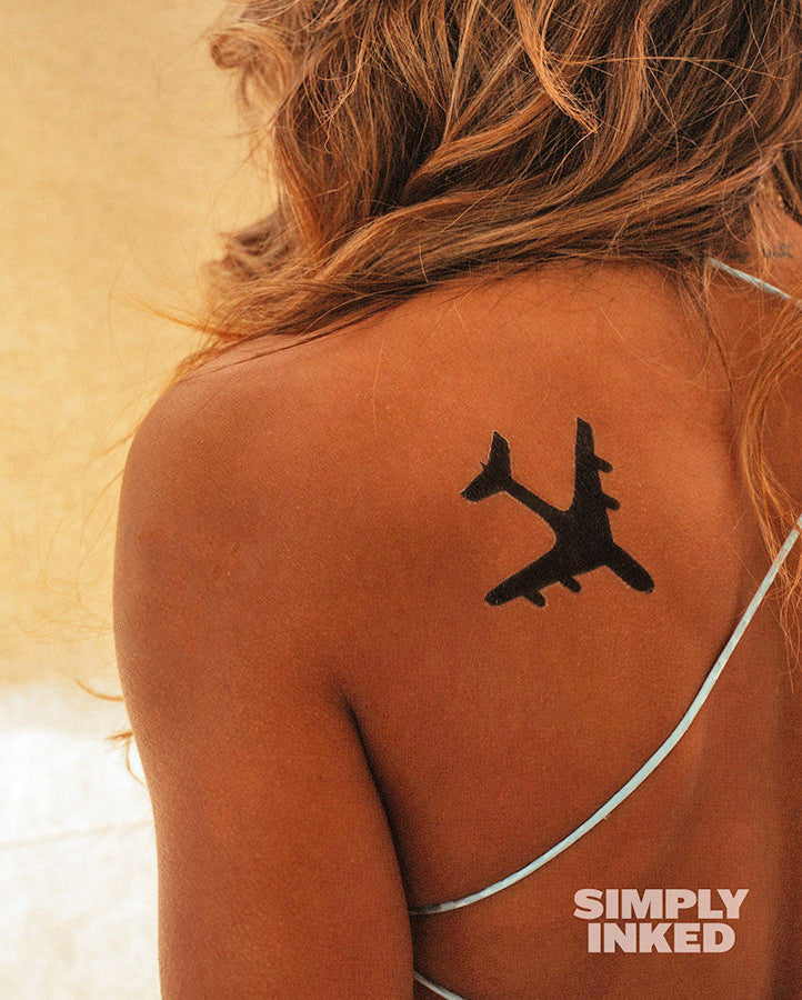 Airplane Temporary Tattoo - Simply Inked