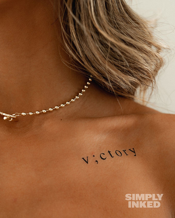 "v;ctory" Tattoo - Semi Permanent
