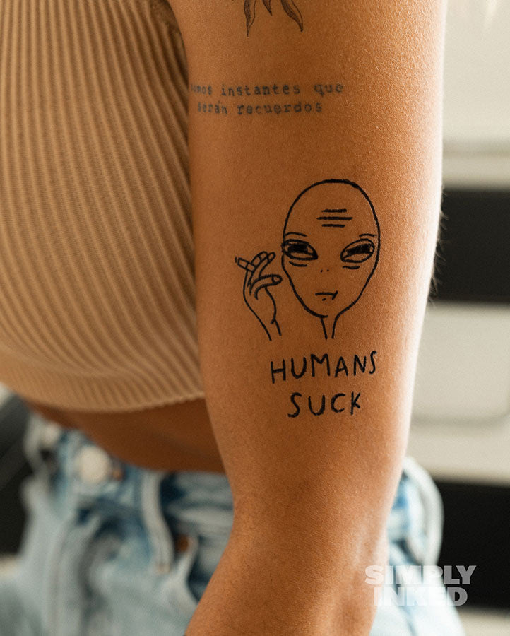 Humans Suck Tattoo - Semi Permanent