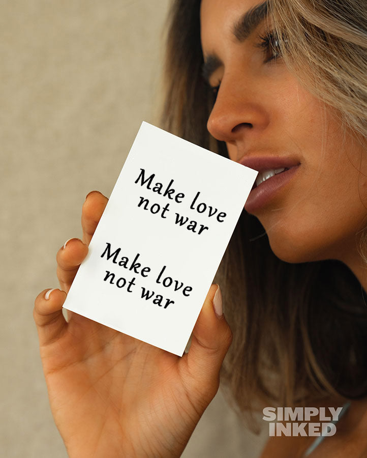 Make Love Not War Tattoo - Semi Permanent