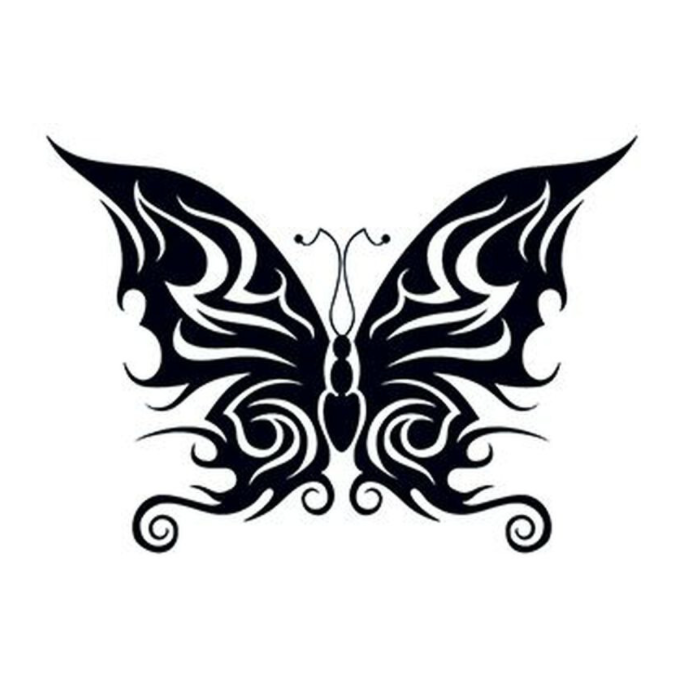 Tribal Bold Butterfly Tattoo