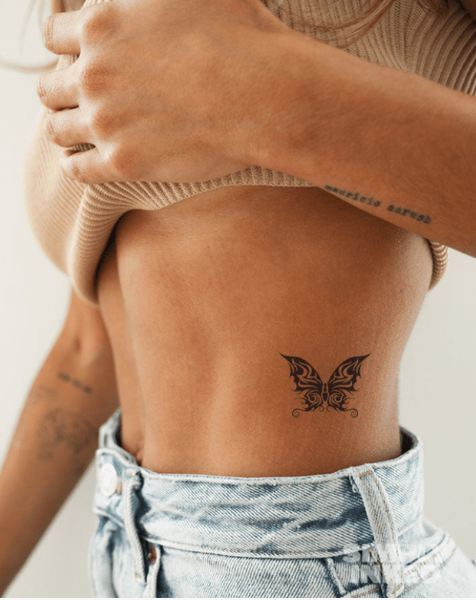 Tribal Bold Butterfly Tattoo