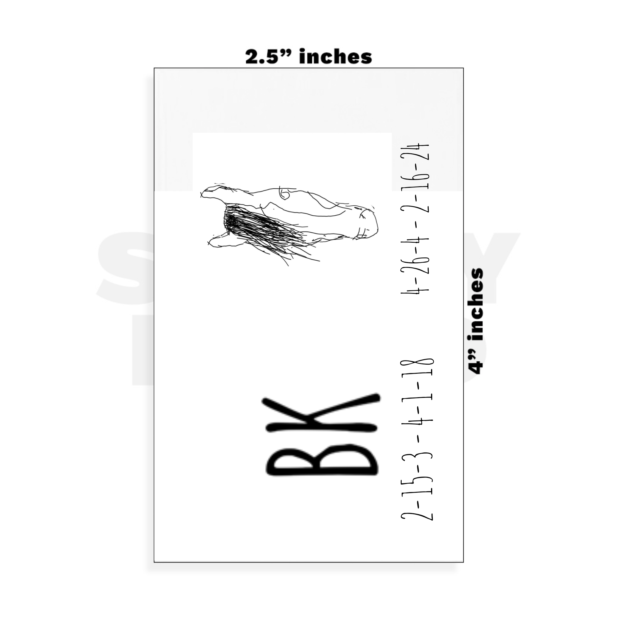 Custom Small - 2.5in x 4in