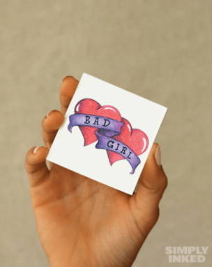 bad girl glitter temporary tattoo