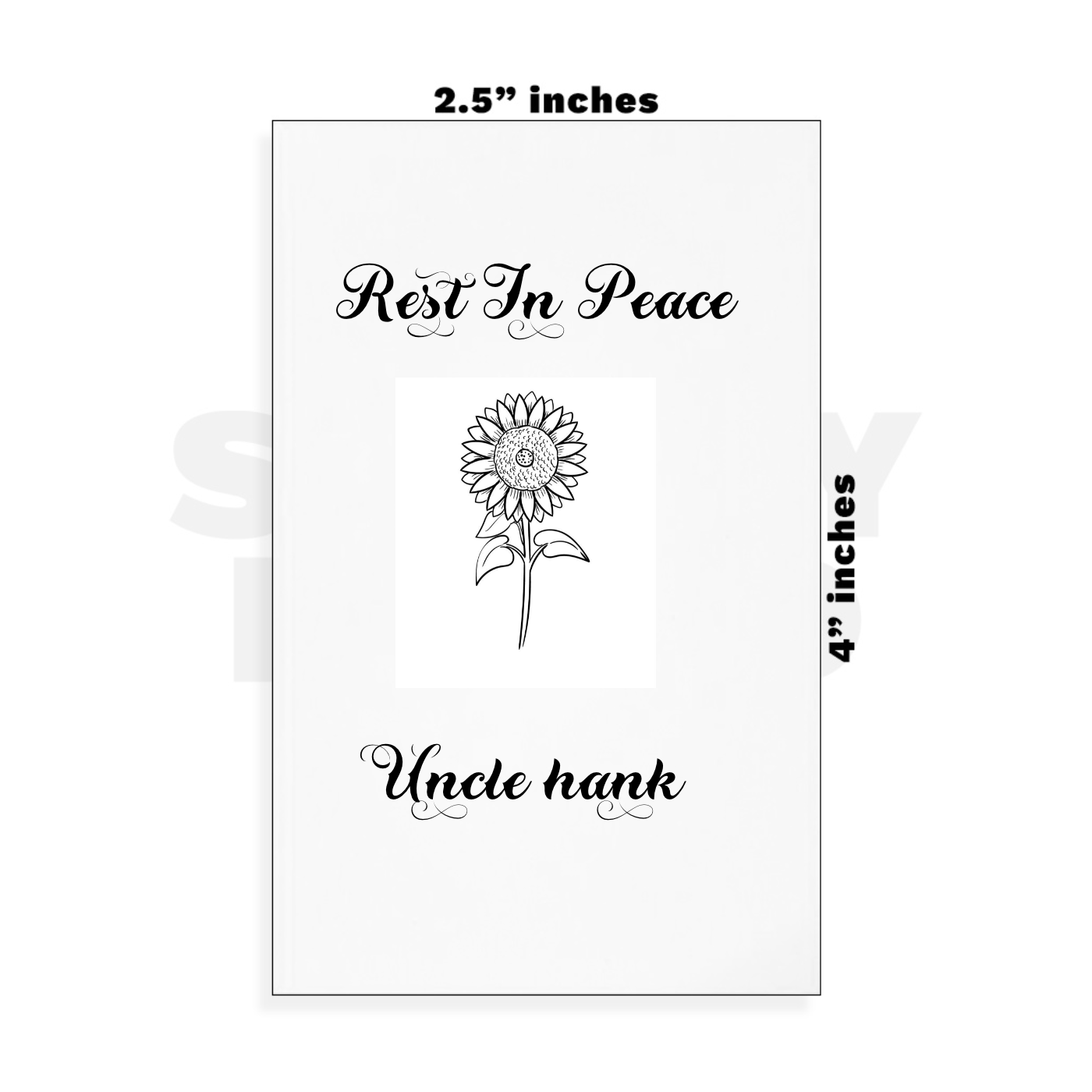 Custom Small - 2.5in x 4in