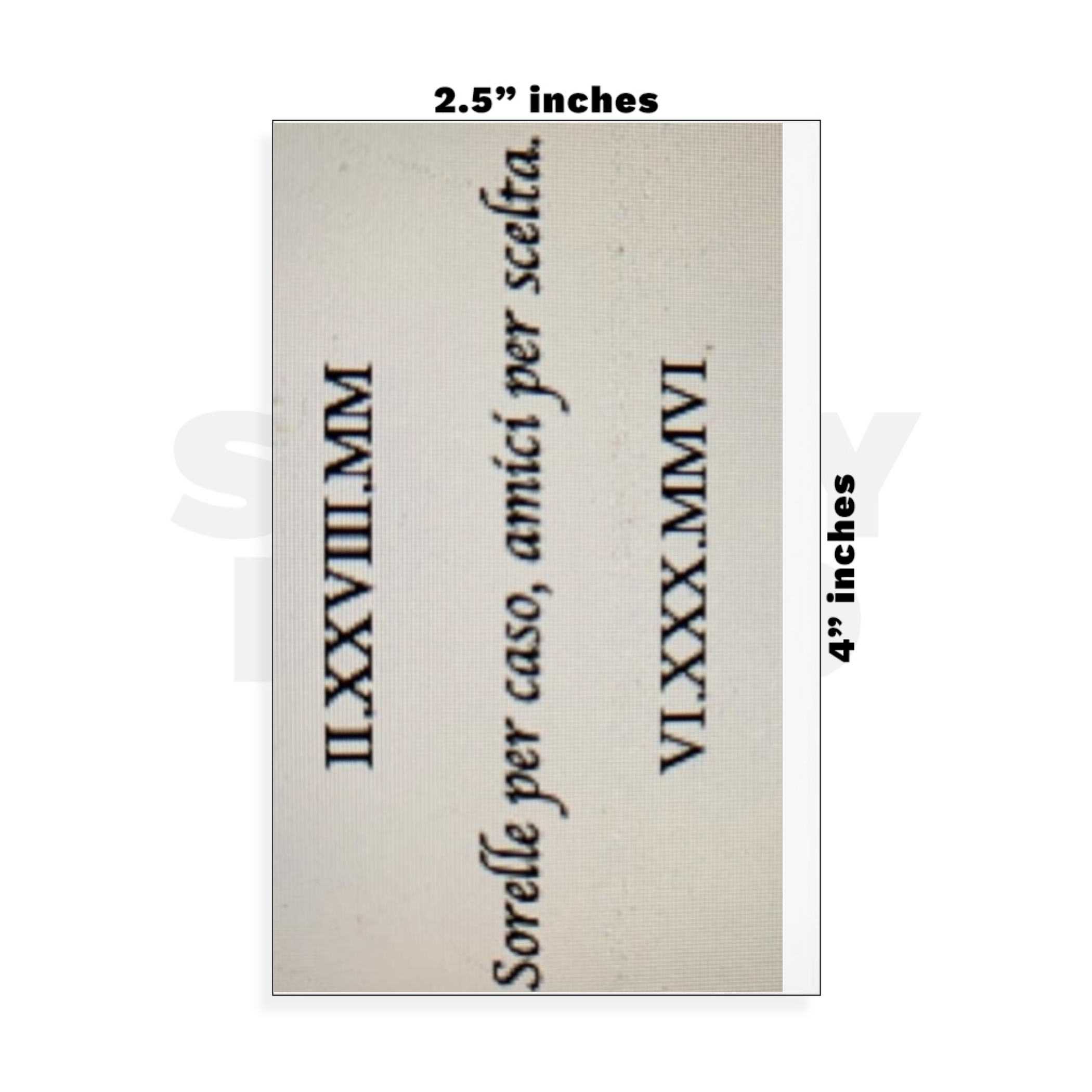 Custom Small - 2.5in x 4in