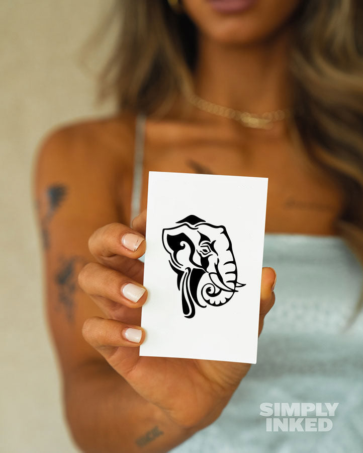 Tribal Elephant Tattoo - Semi Permanent