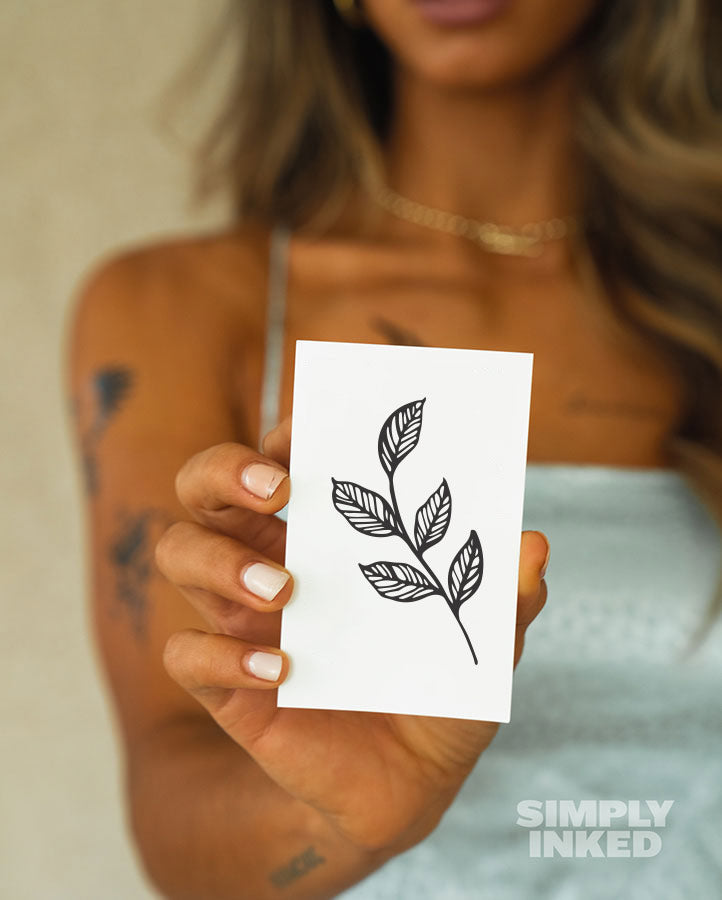 Geometric Leaves Temporary Tattoo