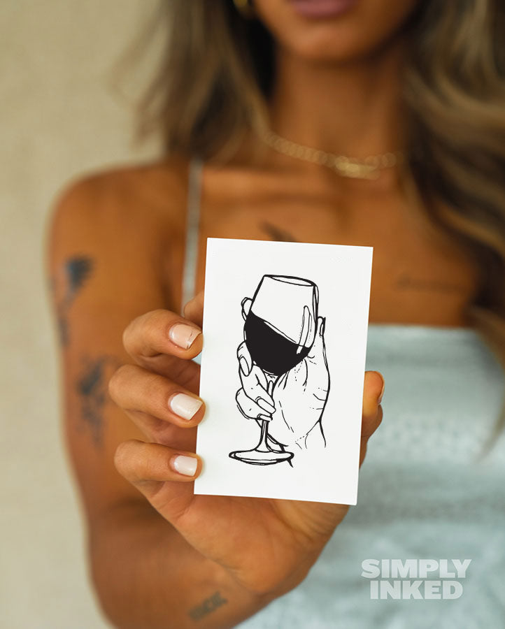 Wine Lover Tattoo - Semi Permanent