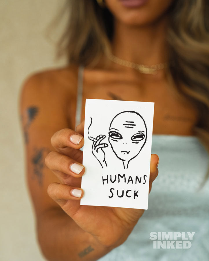 Humans Suck Tattoo - Semi Permanent