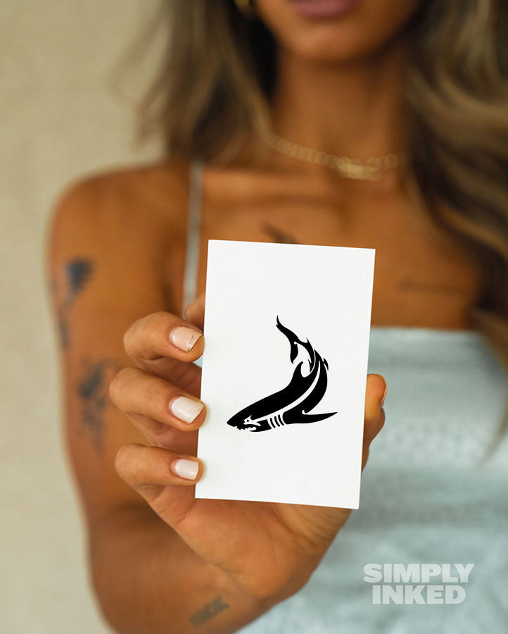 Tribal Shark Tattoo - Semi Permanent