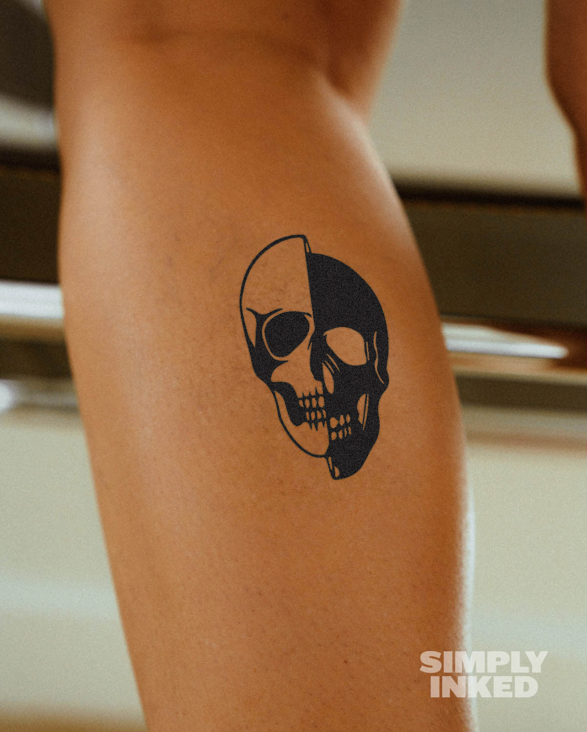 NEW Yin Yang Skull Tattoo - Semi Permanent
