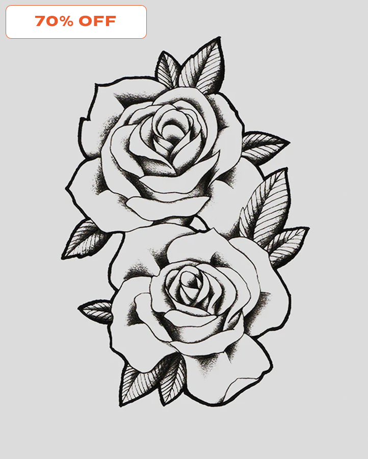 Elegant Roses Tattoo - Semi Permanent