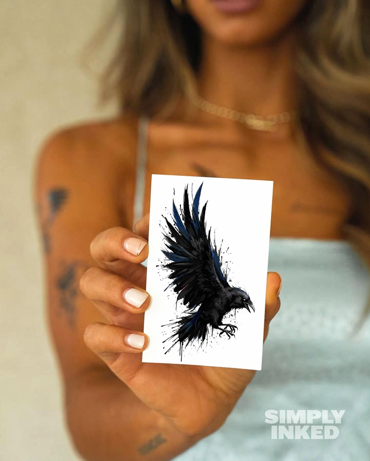 Blackout Crow Tattoo