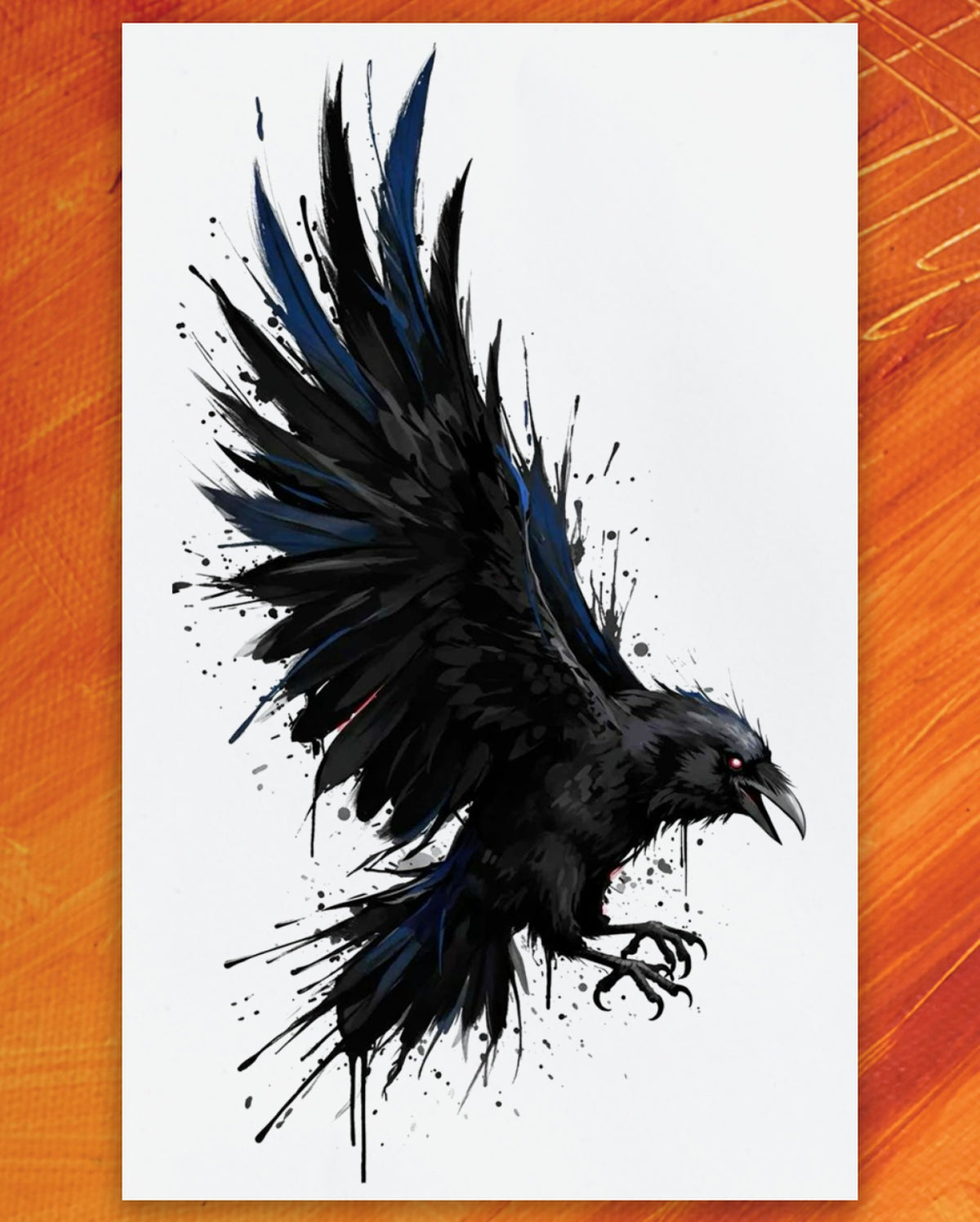 Blackout Crow Tattoo