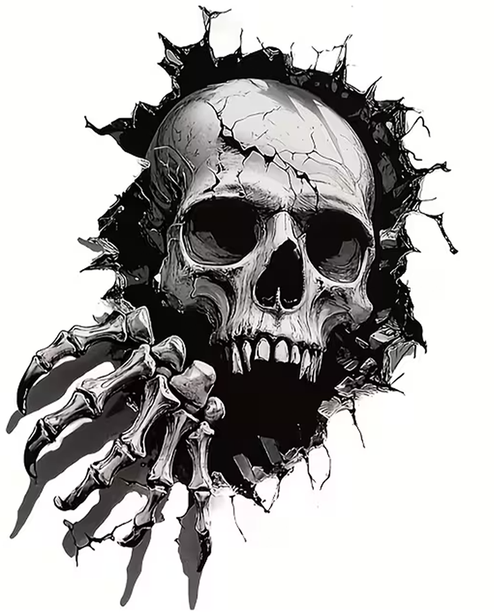 Peeking Skull Tattoo