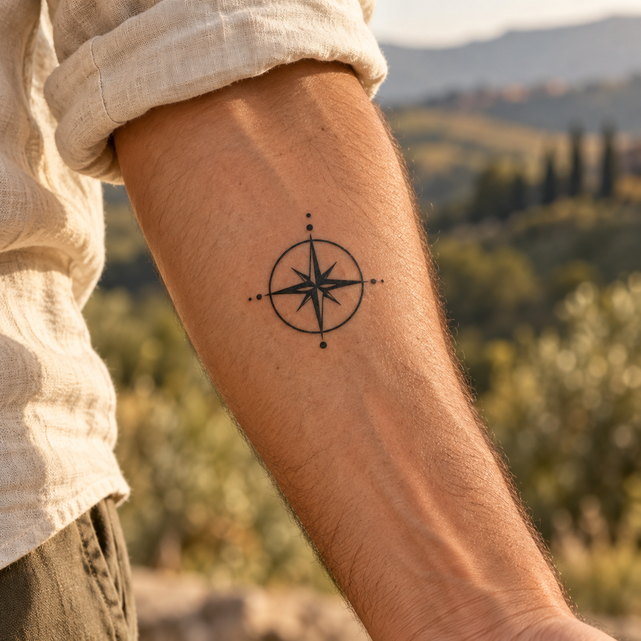 AI-generated tattoo placement concept for True North