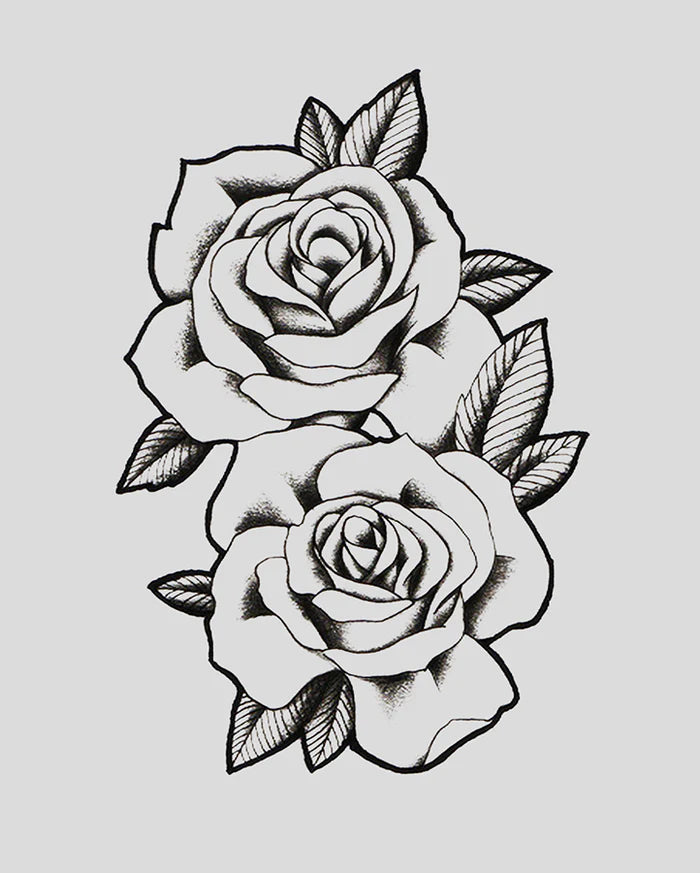 Elegant Roses Tattoo - Semi Permanent