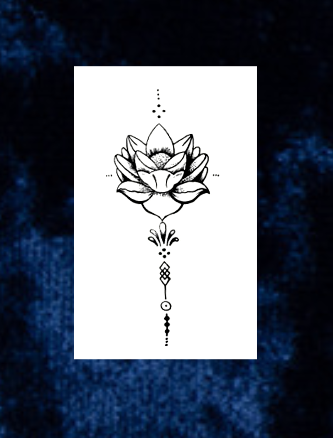 Temporary Flower Tattoos Black and white