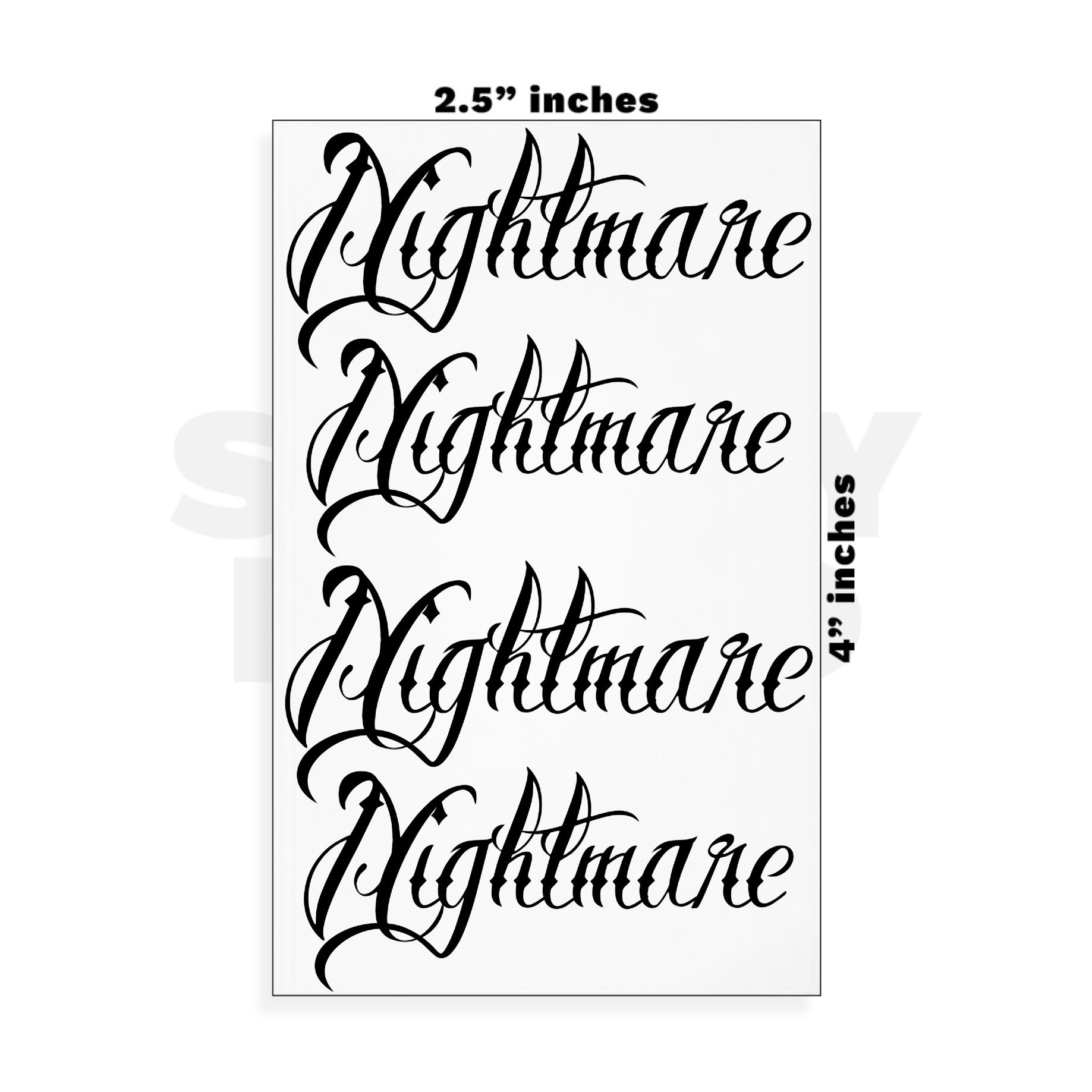 Custom Small - 2.5in x 4in