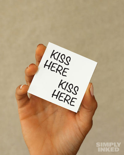 Kiss Here temporary tattoo by Simply Inked