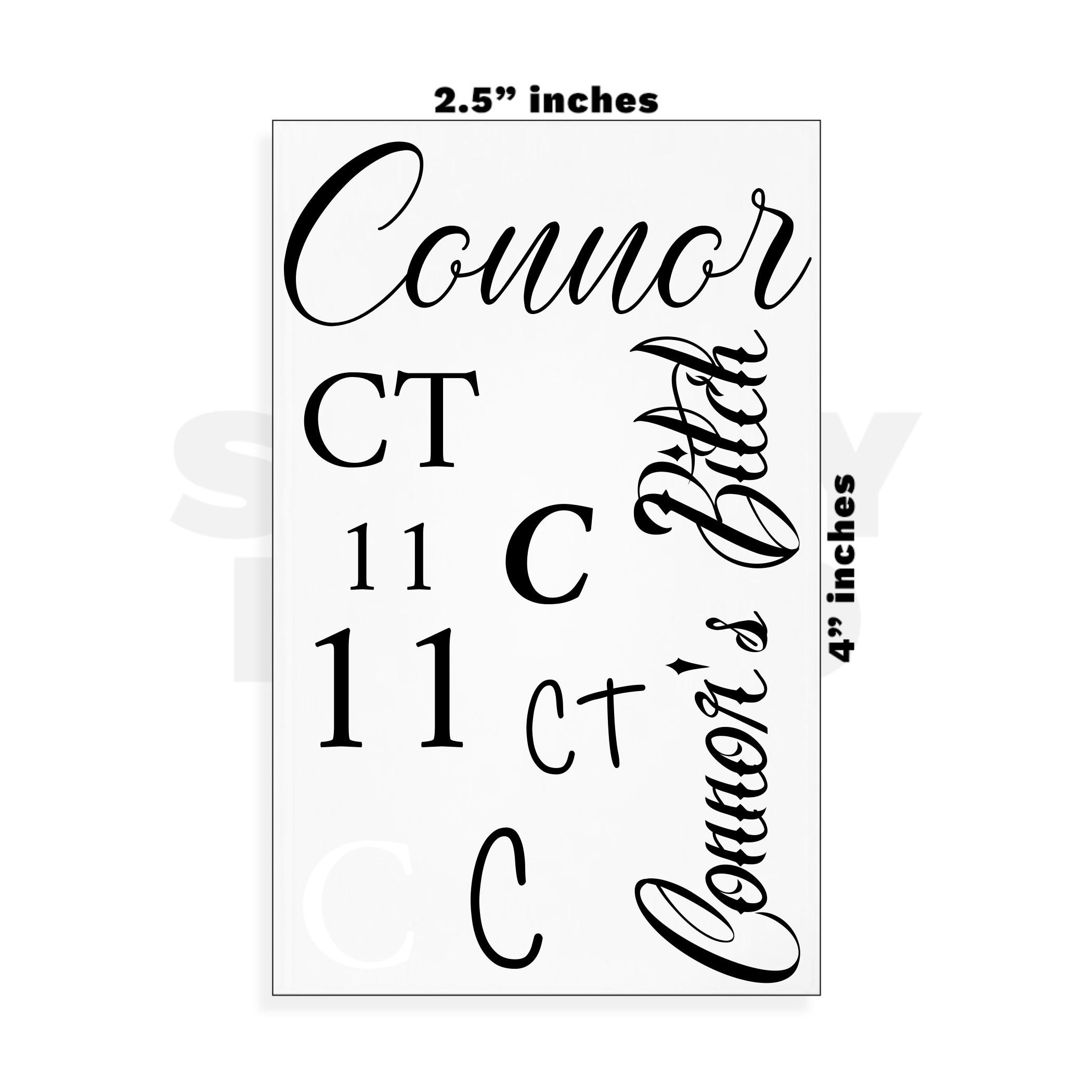 Custom Small - 2.5in x 4in