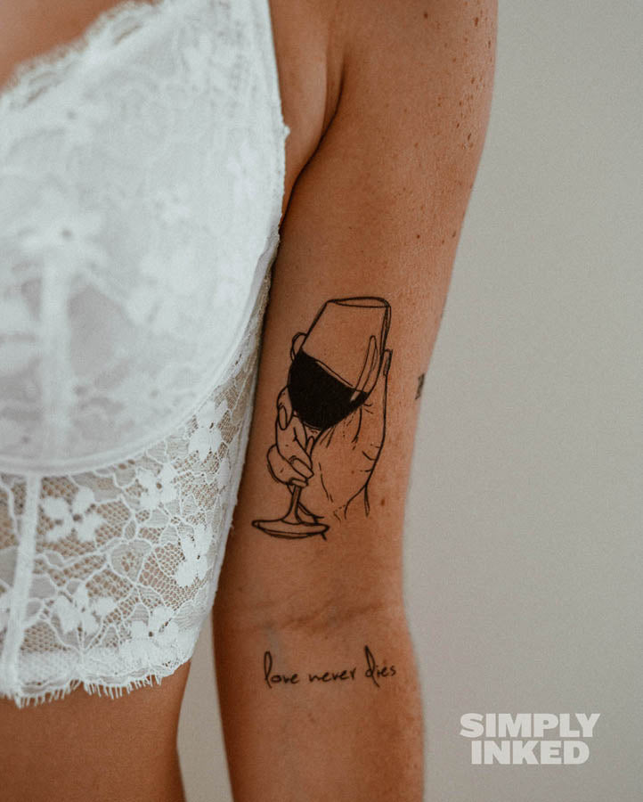 Wine Lover Tattoo - Semi Permanent