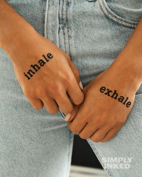 inhale exhale tattoo wrist