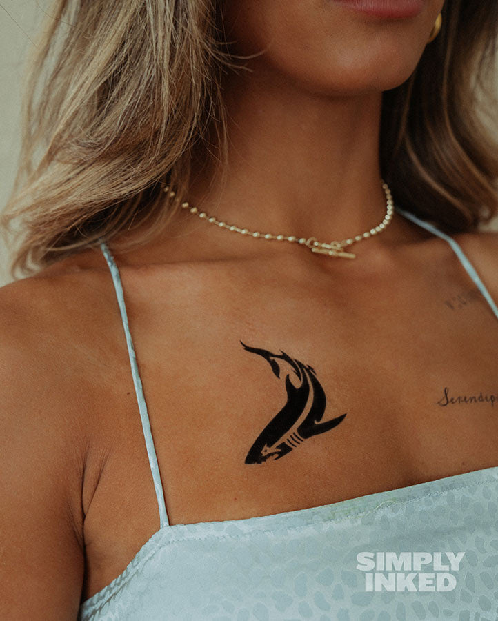 Tribal Shark Tattoo - Semi Permanent