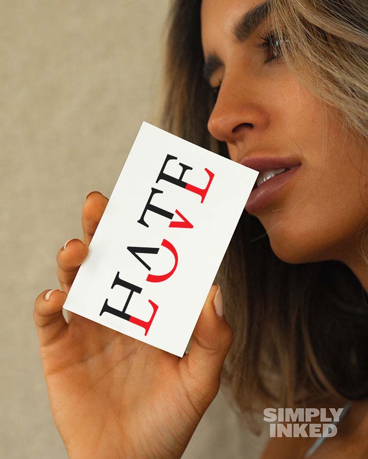 NEW Hate Love Tattoo – Simply Inked