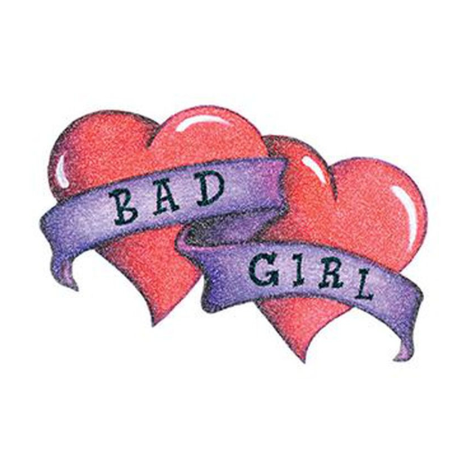 Glitter Bad Girl Hearts Tattoo