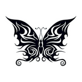 Tribal Bold Butterfly Tattoo