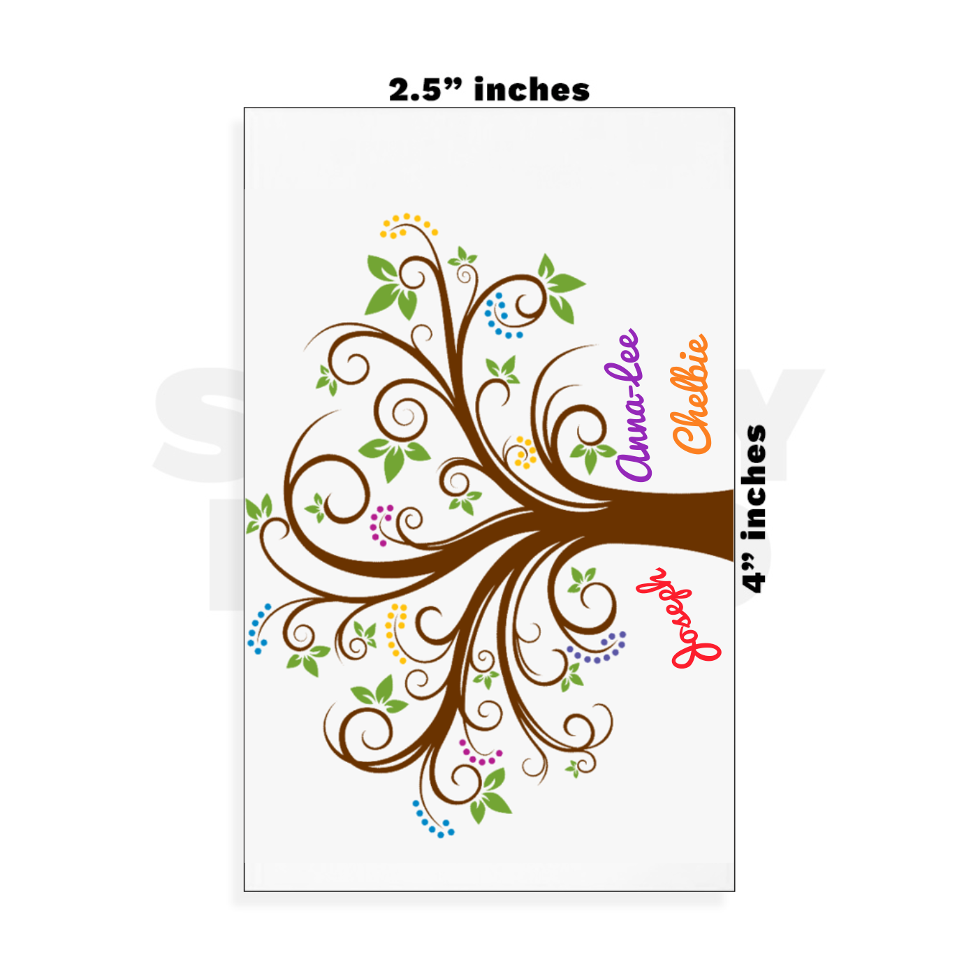 Custom Small - 2.5in x 4in