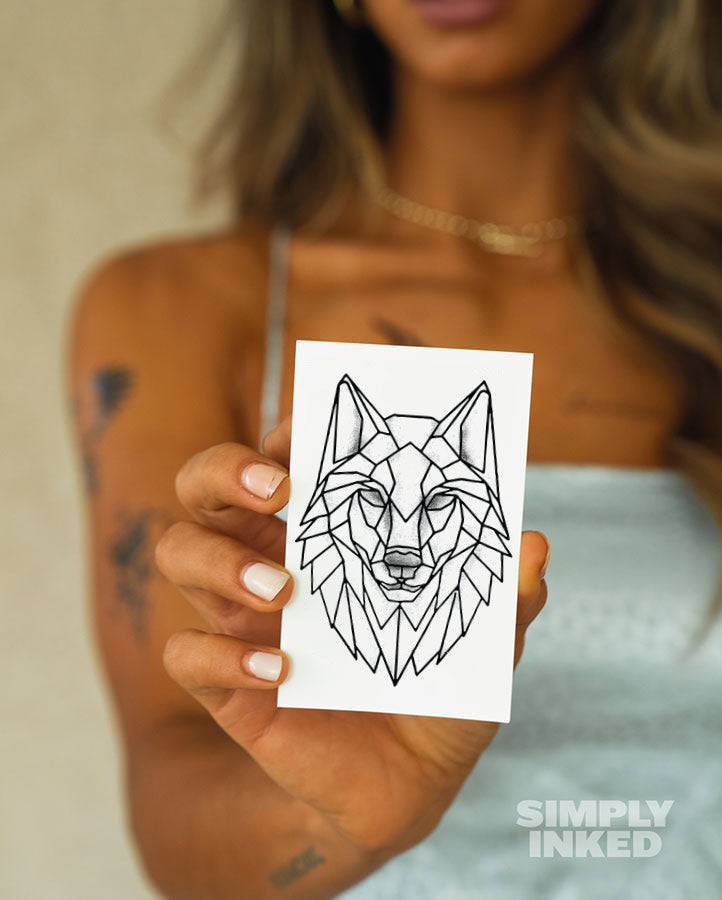 Geometric Wolf Tattoo - Semi Permanent