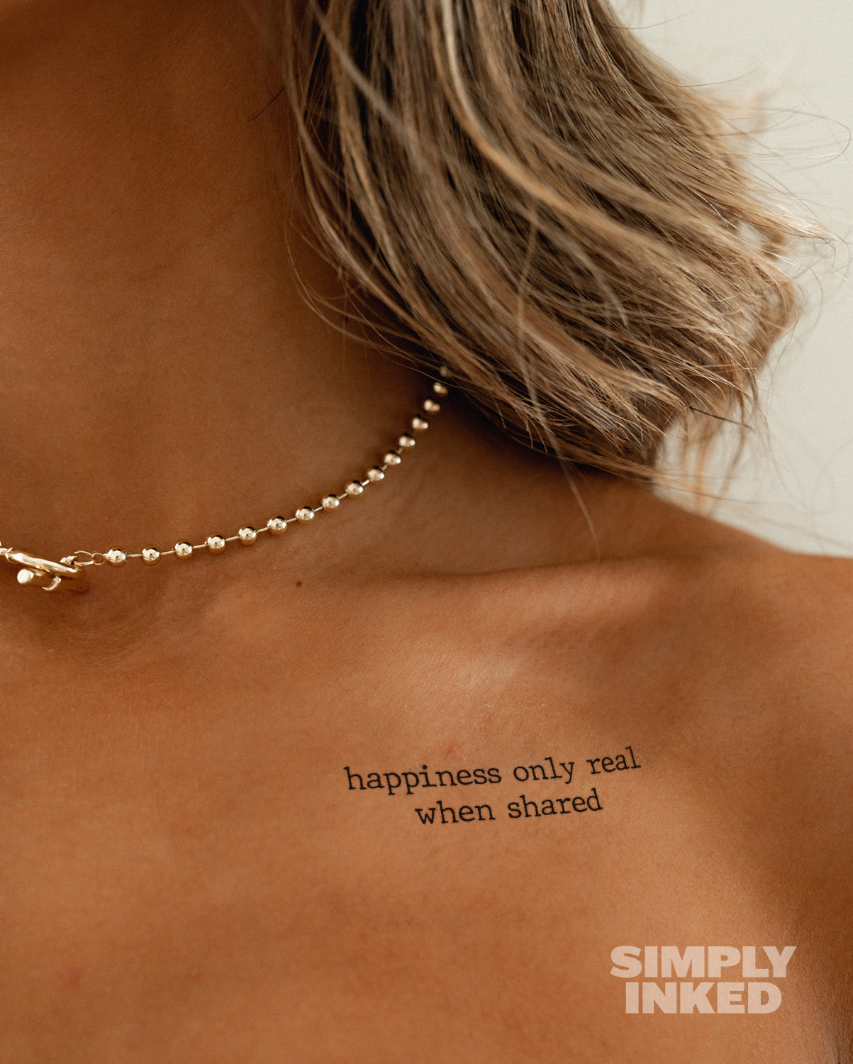 NEW Happiness only real when shared Tattoo